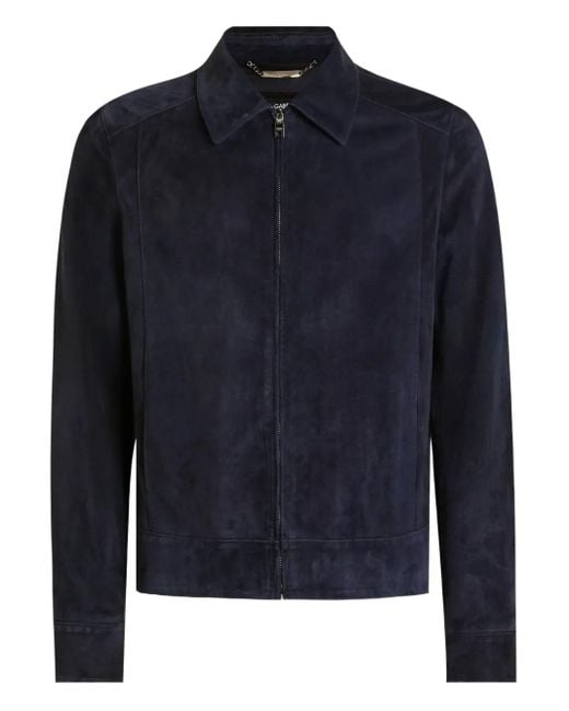 Dolce & Gabbana Blue Lamb-suede Jacket for men