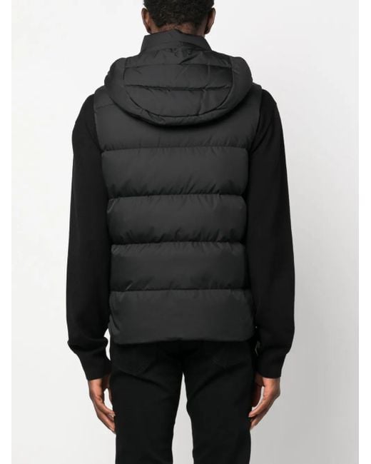 Moorer Black High-Neck Padded Gilet for men