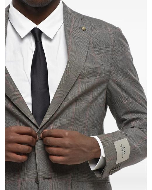 Corneliani Gray District Check Virgin Wool Suit for men
