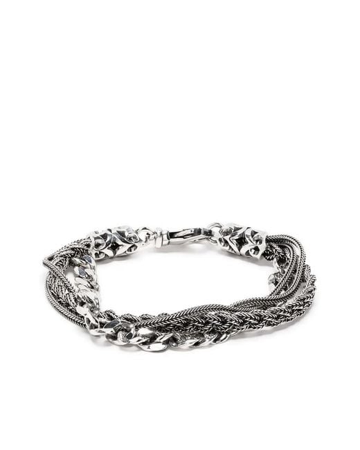 Emanuele Bicocchi Metallic Braid And Chain Bracelet