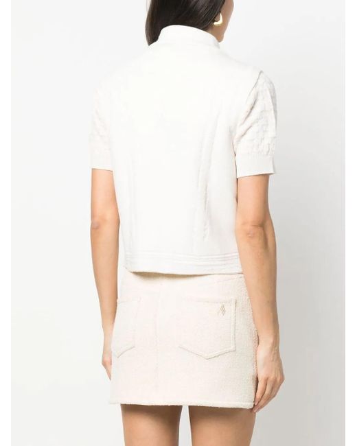 Barrie White Knitted Sleeveless Jacket
