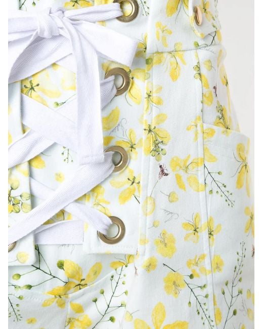 Isolda Shorts Met Bloemenprint in het Metallic