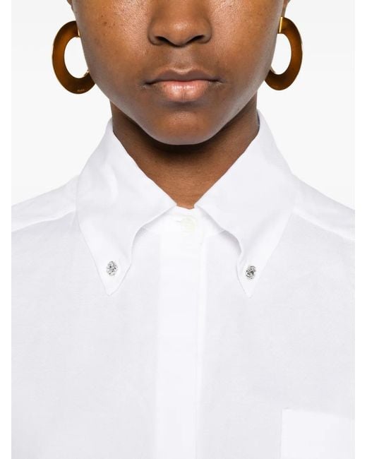 Ottod'Ame White Buttoned Chest-Pocket Shirt