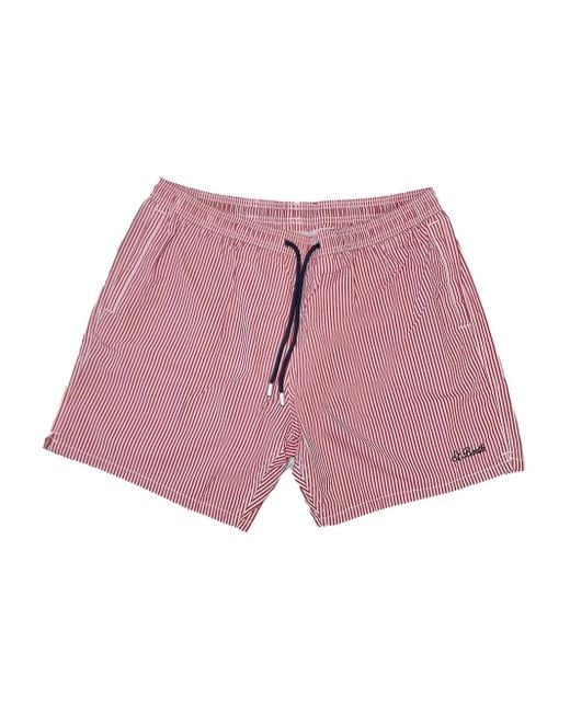 Mc2 Saint Barth Pink Striped Swim Shorts for men