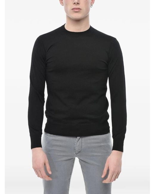 Paolo Pecora Black Crew-Neck Sweater for men