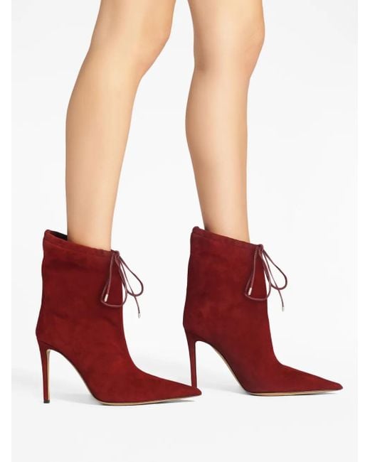 Alexandre Vauthier Red 105Mm Pointed-Toe Suede Boots