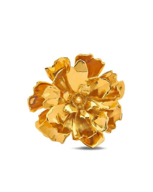 Oscar de la Renta Peony フローラル リング Metallic