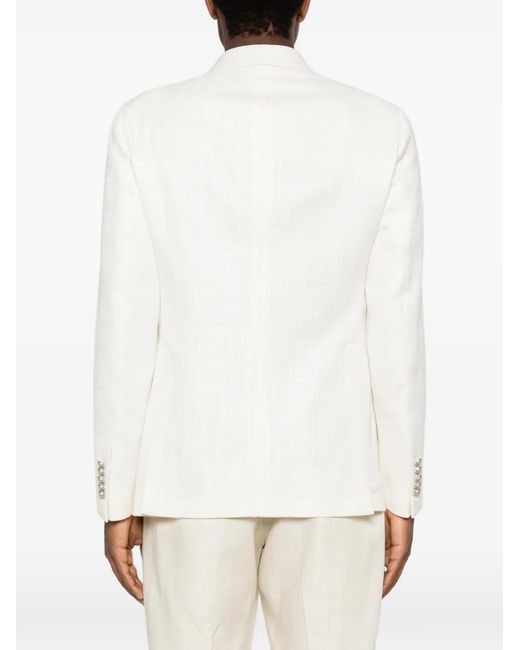 Tagliatore White Double-Breasted Blazer for men