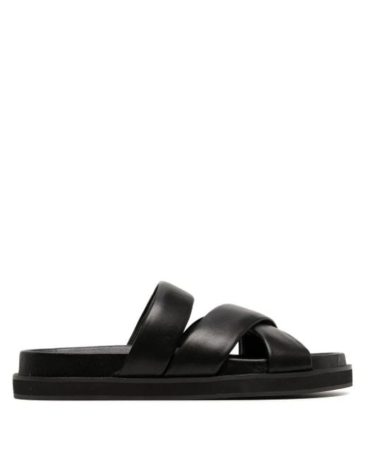 Senso Black Nico Crossover-Strap Leather Sandals