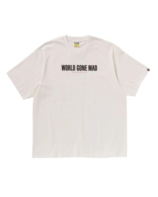 メンズ A Bathing Ape ロゴ Tシャツ White