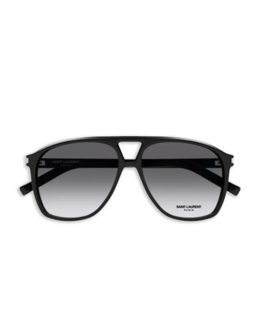 Saint Laurent Black Sl 596 Dune Oversized Pilot-Frame Sunglasses