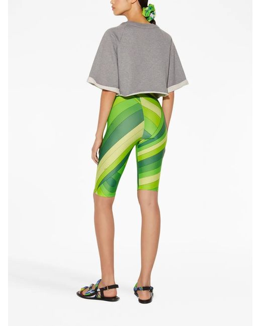 Emilio Pucci Gray Melange-Effect Cropped Top