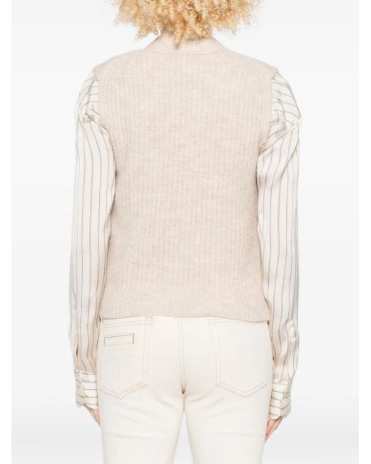 Gilet Con Scollo A V di Marc O' Polo in Natural