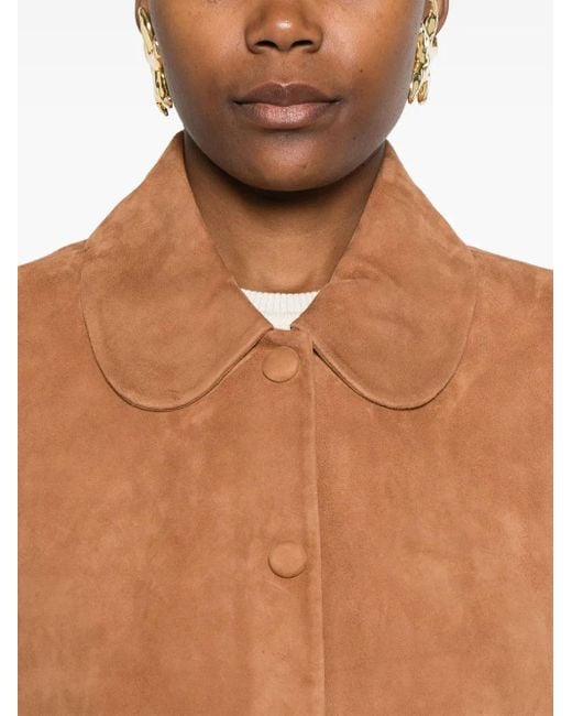 Ba&sh Brown Suede Leather Jacket