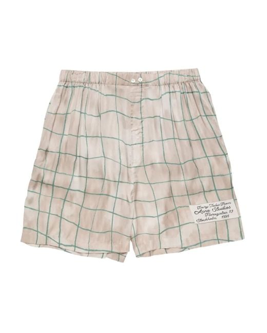 Acne Natural Check-Pattern Shorts for men