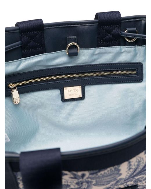 V73 Blue Small Anemone Tote Bag
