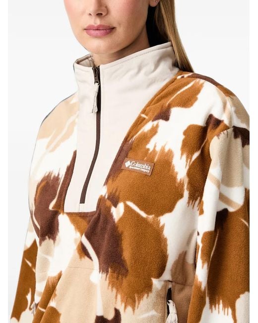 Columbia Brown Sequoia Grove Ii Abstract-Print Fleece Sweatshirt