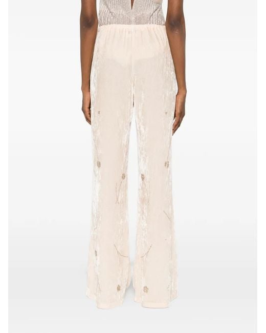 Forte_forte White Il Ricamo Embroidered Palazzo Pants