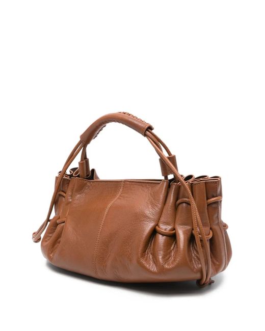 Hereu Brown Arta Gathered-Detail Tote Bag