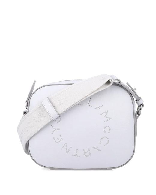 Stella McCartney White Camera Logo-Detail Leather Bag