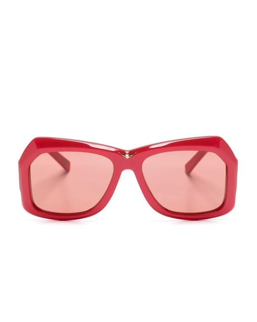 Marni Red Tiznit Geometric-Frame Sunglasses