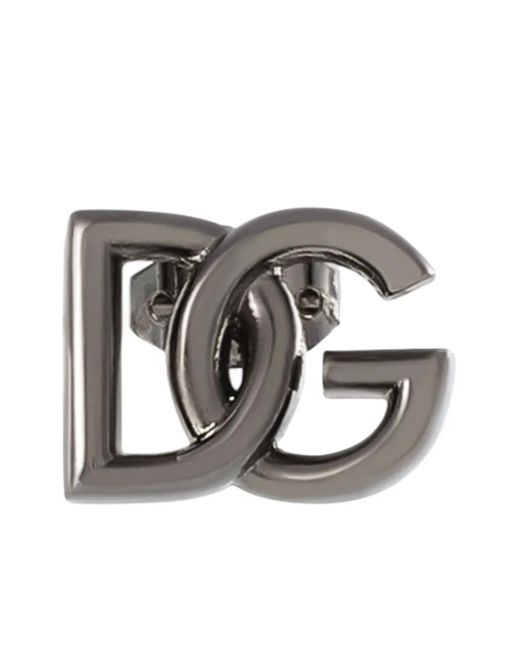 Dolce & Gabbana Enkele Oorbel Met Dg-Logo in het Gray voor heren
