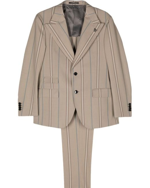 Gabriele Pasini Natural Striped Single-breasted Suit for men