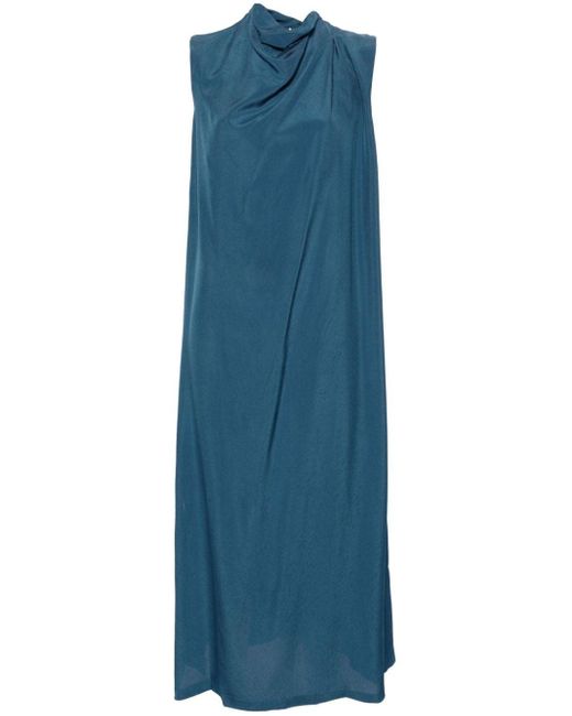 Christian Wijnants Blue Dinari Draped-detailing Midi Dress