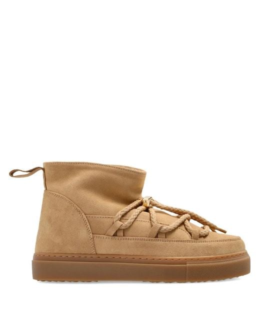 Inuikii Brown Braided-Lace Suede Boots