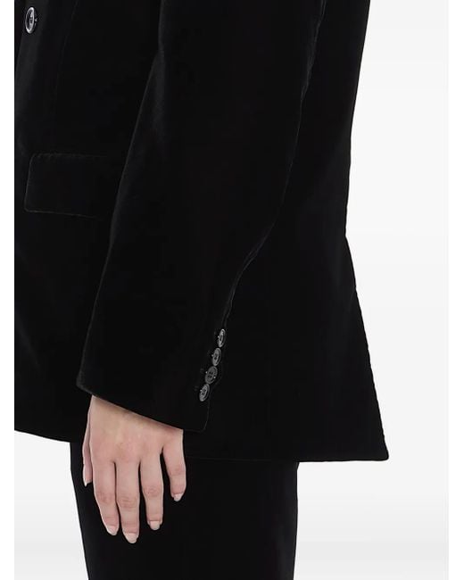 Saint Laurent Cassandre Fluwelen Jack Met Dubbele Rij Knopen in het Black
