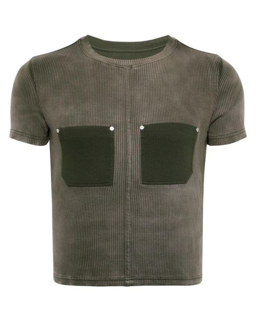 Dion Lee Green T-Shirt aus geripptem Strick