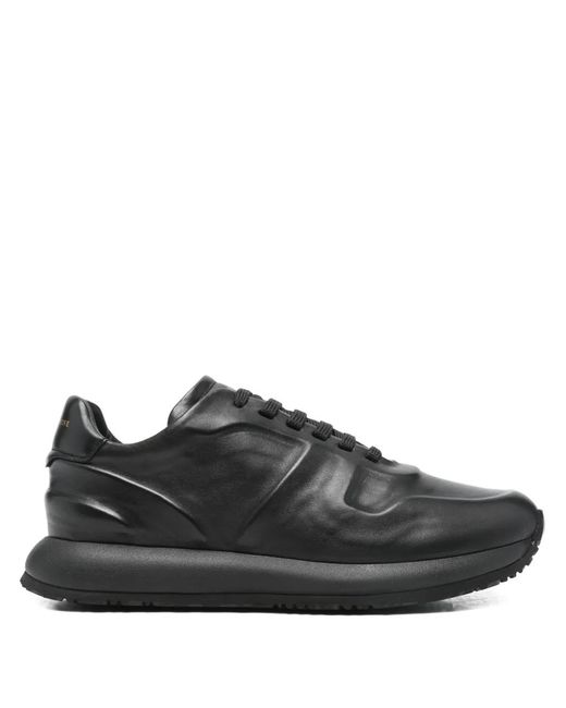 Officine Creative Black Panelled Leather Sneakers for men