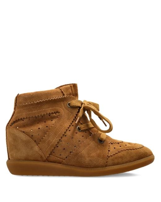 Stivaletti Traforati Con Zeppa di Isabel Marant in Brown