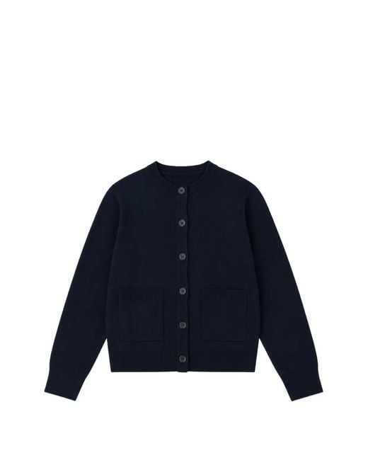 Seventy Blue Button-Up Patch-Pocket Cardigan