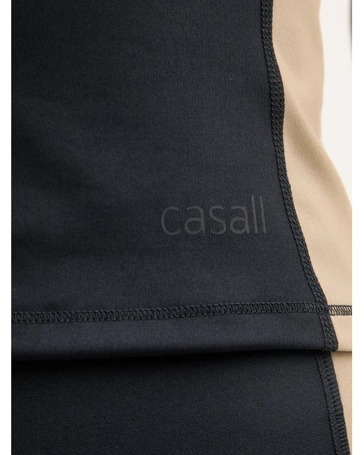 Casall Black Colour-Block Racerback Top