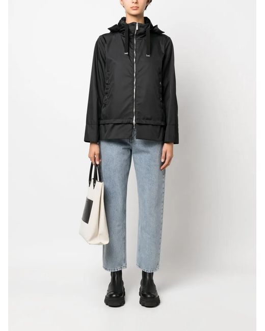 Moorer Black Sinia Hooded Jacket
