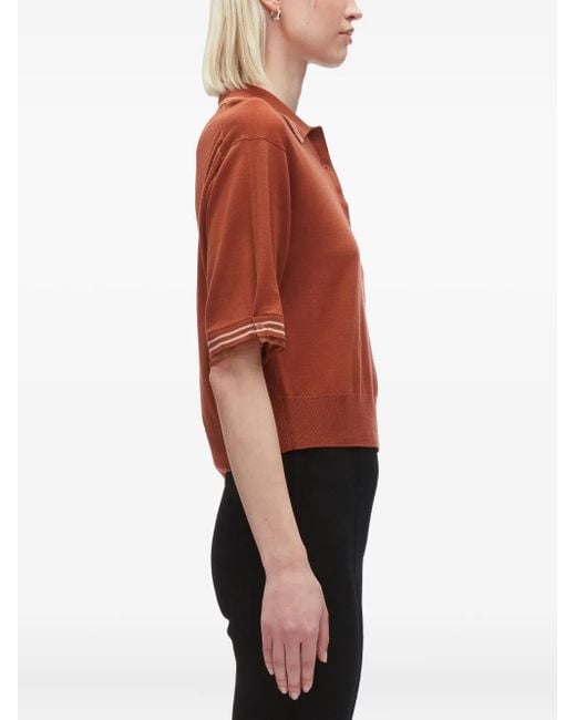 3.1 Phillip Lim Brown Polo En Laine À Manches Courtes