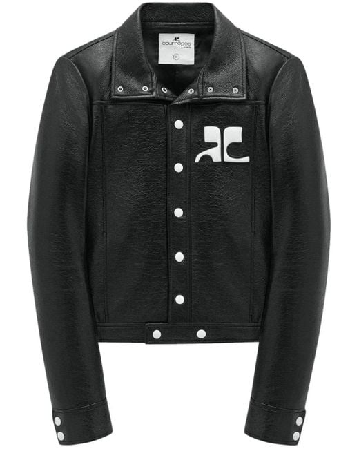 Courreges Black Reedition Vinyl Jacket