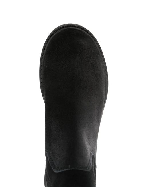 Tommy Hilfiger Black Logo-Plaque Suede Boots