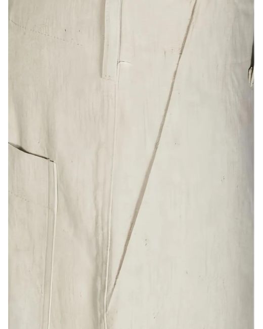 Jejia White Folded-Cuff Buttoned-Pocket Trousers