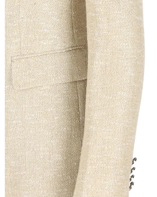 Tagliatore White Double-Breasted Flap-Pocket Blazer