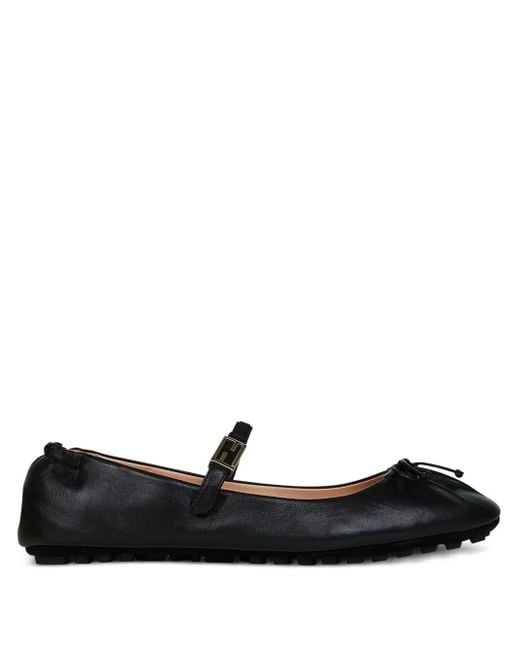 Ballerine Con Fibbia Ff di Fendi in Black
