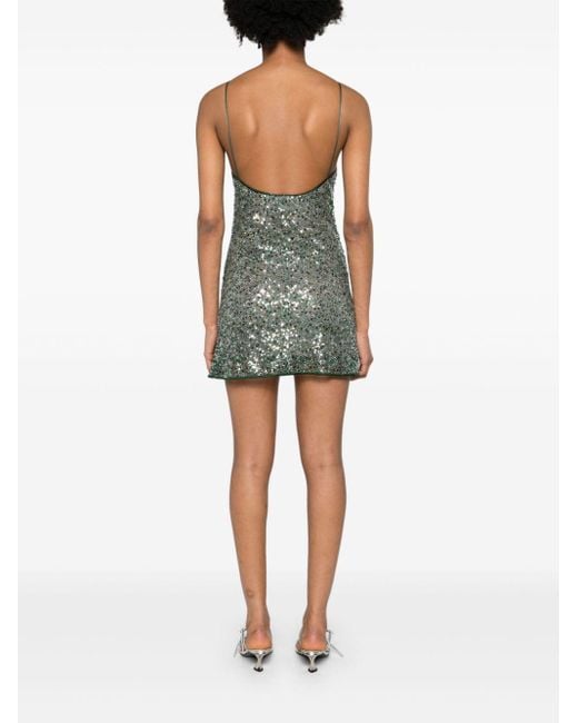 Oseree Gray Disco Slip Mini Dress
