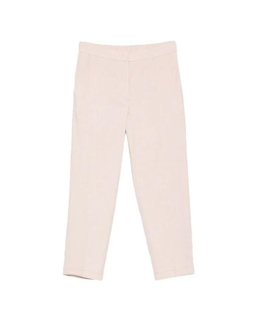 Seventy White Elasticated-Waistband Trousers