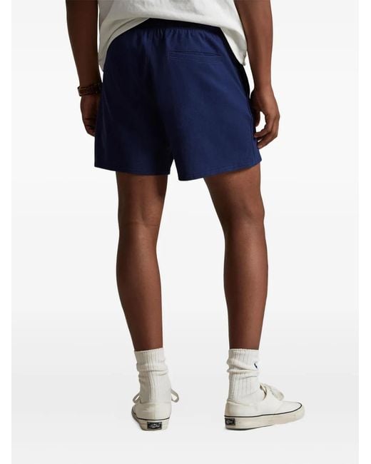 Polo Ralph Lauren Blue Relaxed-Fit Heavyweight Cotton Jersey Shorts With Printed Logo Graphic for men