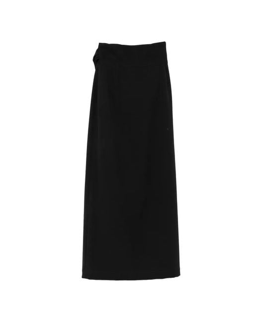 Marie Adam-Leenaerdt Black Tie-Fastening Wrap Maxi Skirt