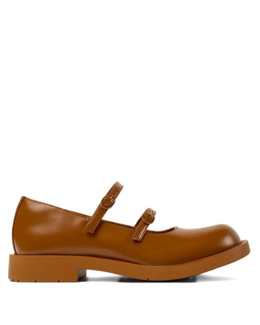 CAMPERLAB 1978 ダブルバックル レザーパンプス Brown