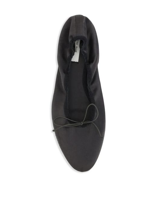 The Row White Awar Ballerina Flat In Satin