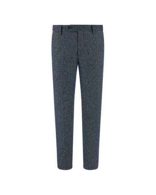 Boggi Blue Elasticated-Side Trousers for men