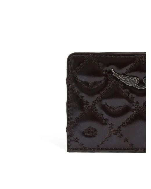 Zadig & Voltaire Black Zv Pass Vintage Monogram Cardholder